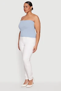 Plus Seamless Ribbed Knit Tube Top