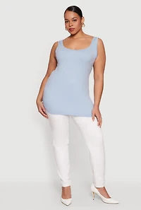 Plus Solid Seamless Scoop Neck Tank Top
