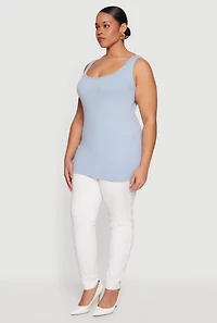 Plus Solid Seamless Scoop Neck Tank Top