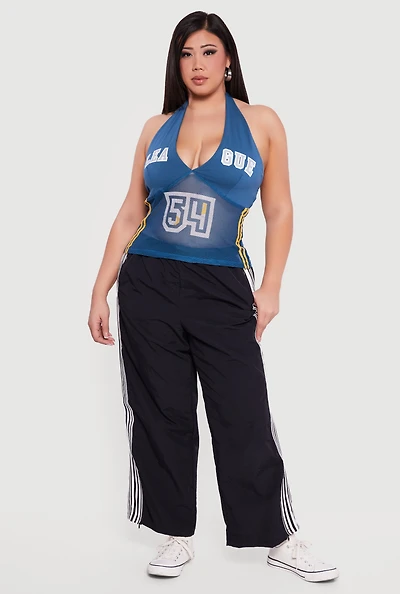 Plus Graphic Varsity Halter Top