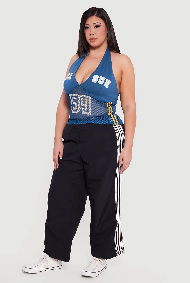 Plus Graphic Varsity Halter Top