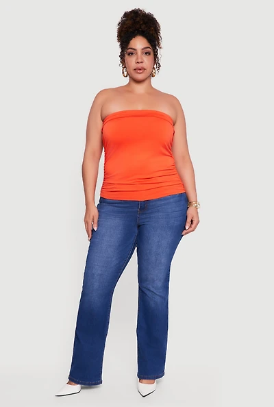 Plus Side Ruched Tube Top