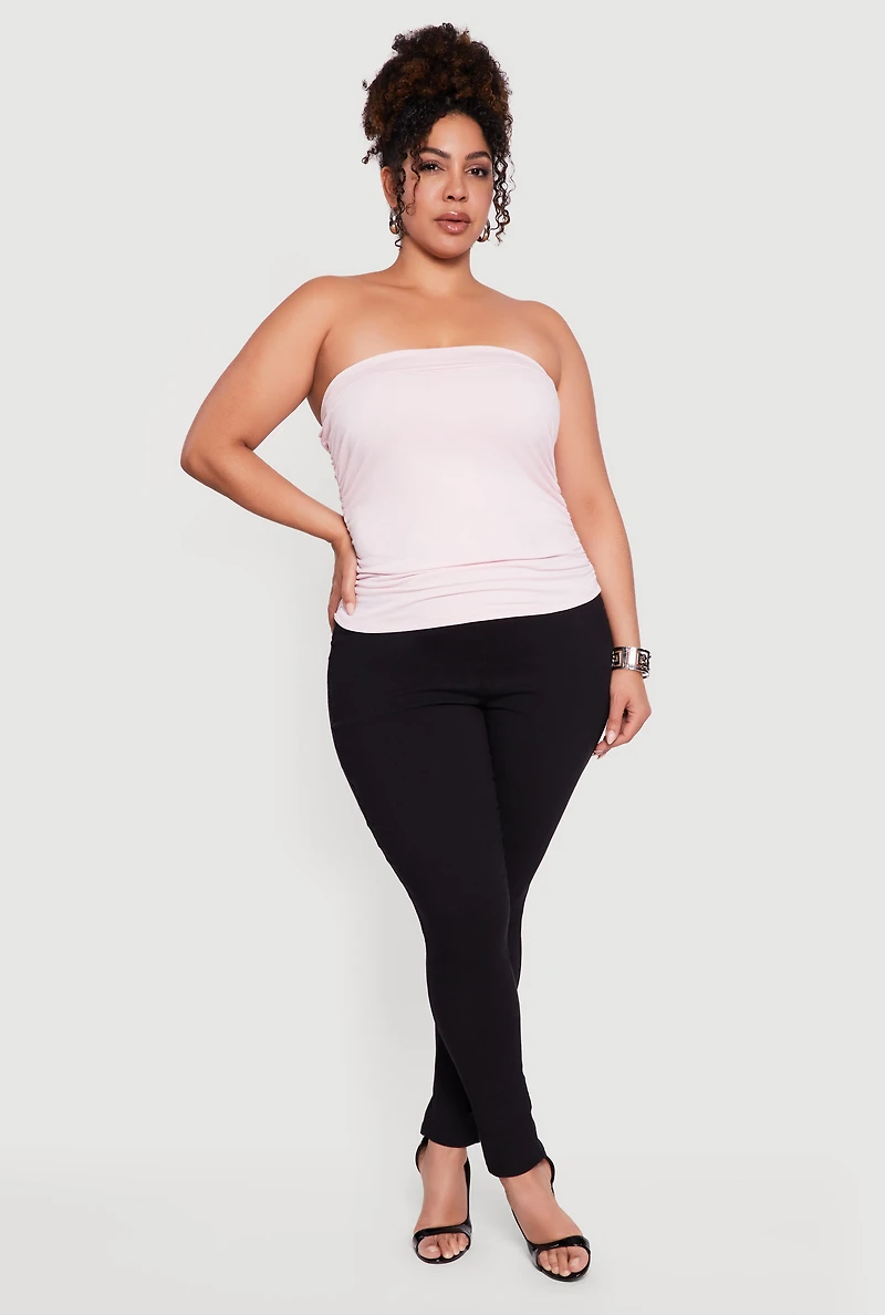 Plus Side Ruched Tube Top