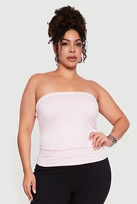 Plus Side Ruched Tube Top