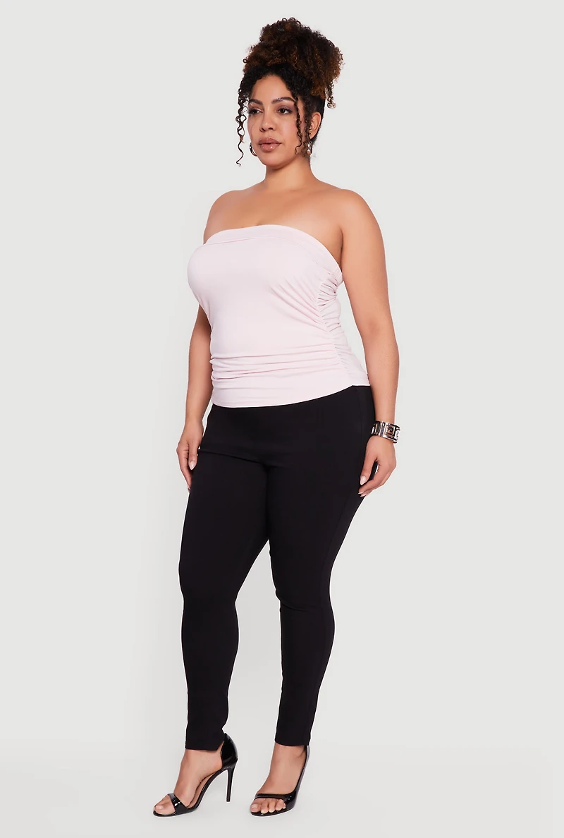 Plus Side Ruched Tube Top