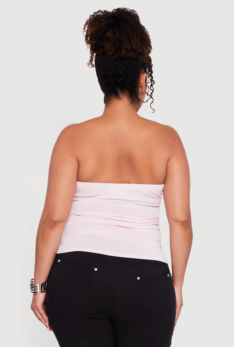 Plus Side Ruched Tube Top