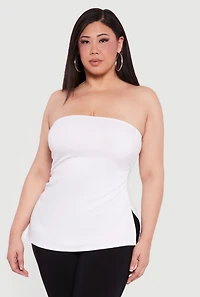Plus Almost Famous Ruched Side Tube Top
