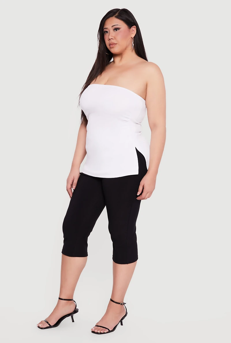 Plus Almost Famous Ruched Side Tube Top