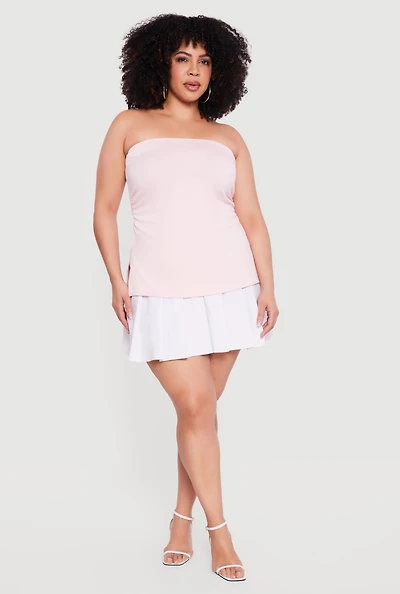 Plus Almost Famous Ruched Side Tube Top