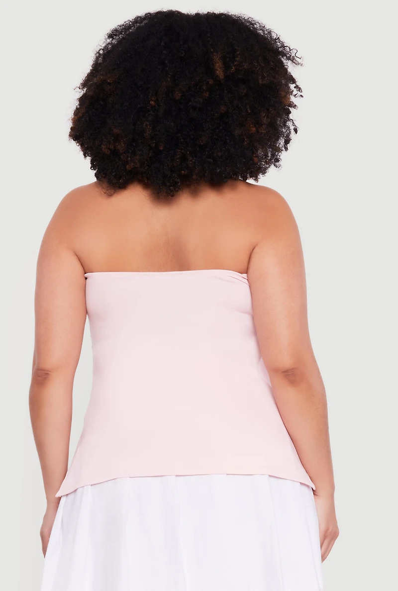 Plus Almost Famous Ruched Side Tube Top