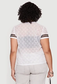 Plus Lace Graphic Football Tee