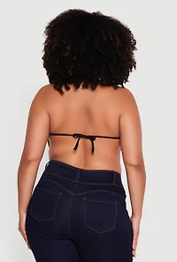 Plus Rhinestone Hanky Hem Halter Top