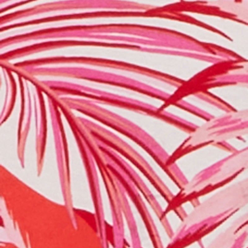 Plus Tropical Floral Tie Front Long Sleeve Crop Top