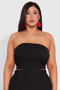 Womens Plus Textured Knit Tube Top,