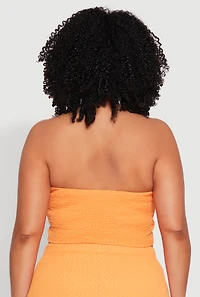 Womens Plus Size Textured Knit Tube Top, Orange, Size 1X
