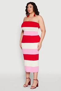 Plus Striped Tube Top