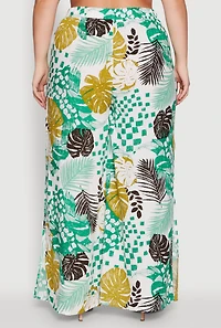 Womens Plus Size Stylish High Waisted Wide Leg Palazzo Pants, Multi, Size 1X
