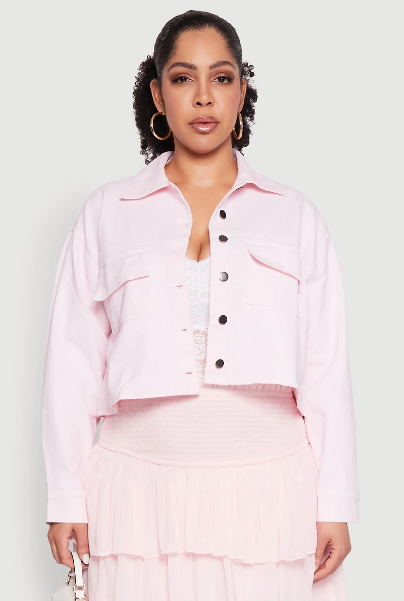 Plus Spoon Jeans Denim Cropped Jacket