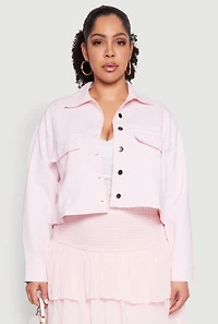 Plus Spoon Jeans Denim Cropped Jacket