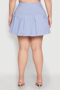 Womens Plus Pinstripe Pleated Skirt, 2X