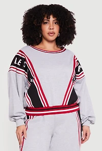 Plus Fearless Graphic Pullover Sweatshirt