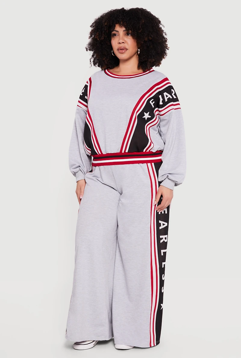 Plus Fearless Graphic Pullover Sweatshirt