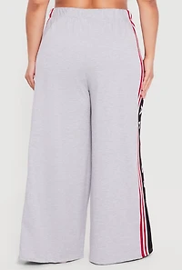 Plus Fearless Graphic Wide Leg Sweatpants