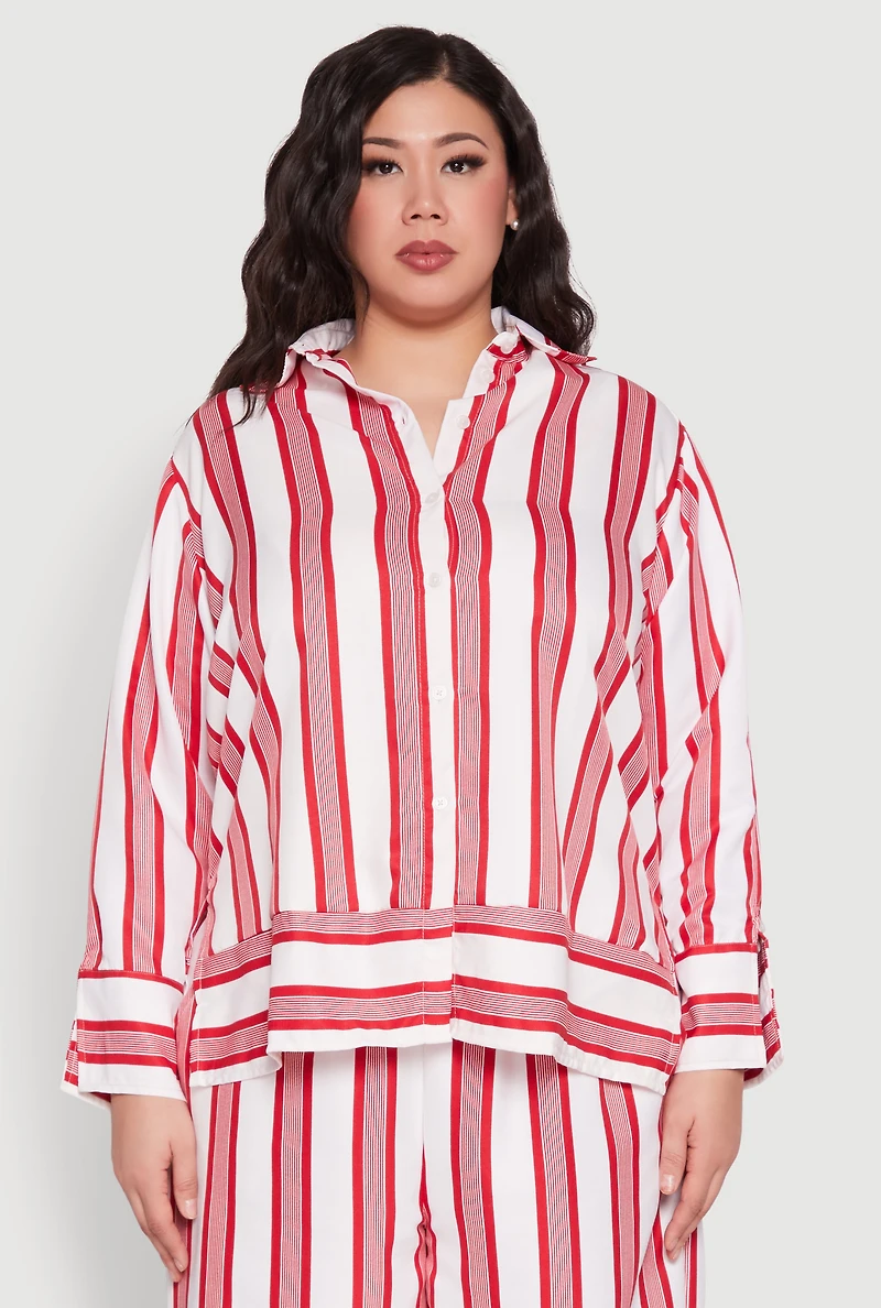 Plus Spoon Jeans Button Front Shirt