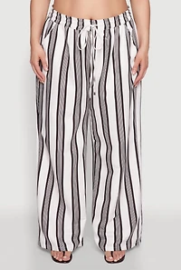 Womens Plus Size Spoon Jeans Drawstring Palazzo Pants, Multi, Size 1X