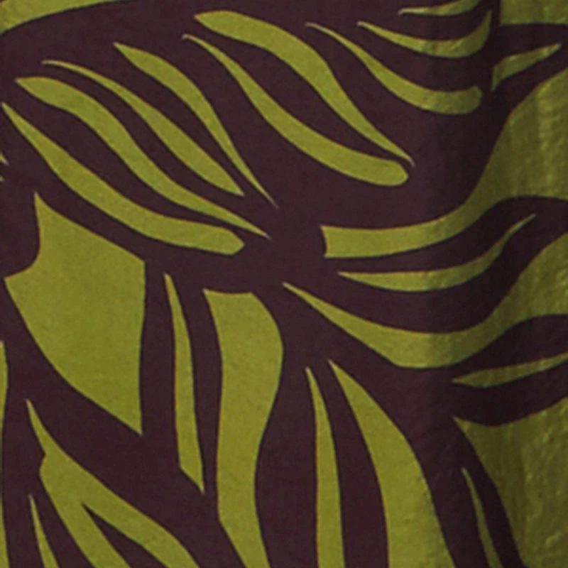 Plus Leaf Print Smocked Waist Pants