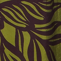 Plus Leaf Print Smocked Waist Pants