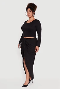 Plus Soft Knit Long Sleeve Scoop Neck Top