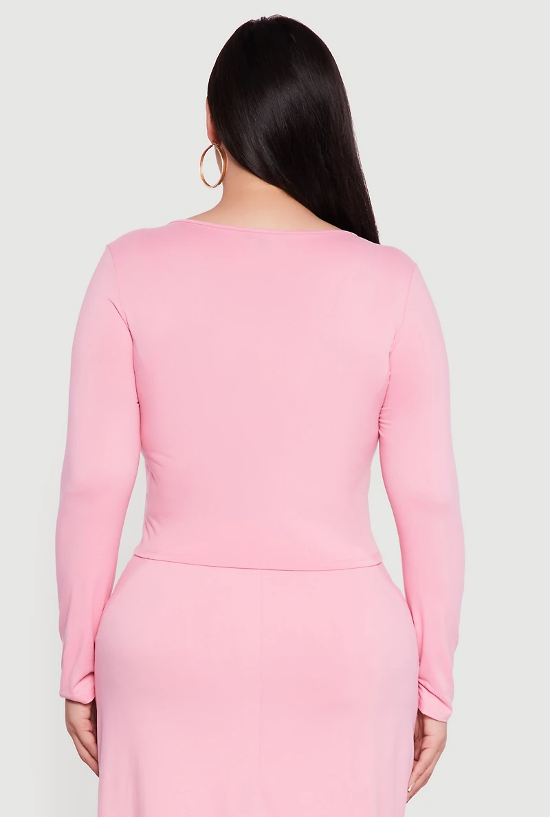 Plus Soft Knit Long Sleeve Scoop Neck Top