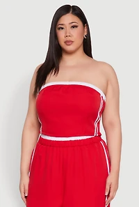 Plus Varsity Stripe Tube Top