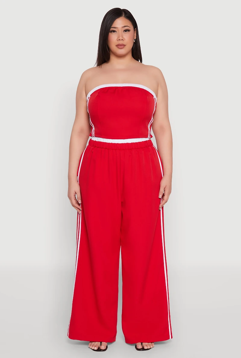 Plus Varsity Stripe Tube Top