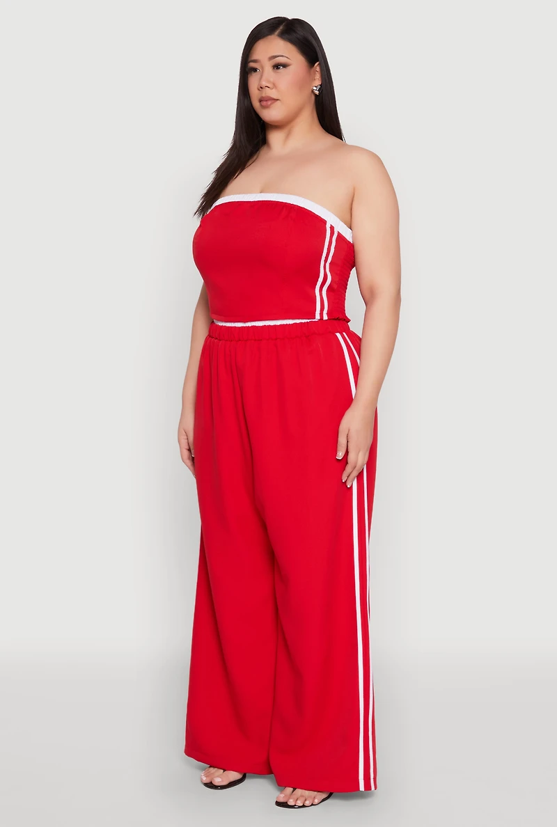 Plus Varsity Stripe Tube Top