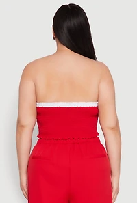 Plus Varsity Stripe Tube Top