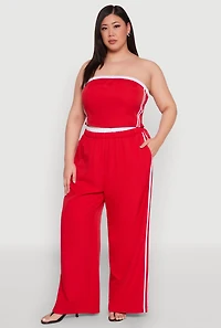 Plus Varsity Stripe Wide Leg Pants