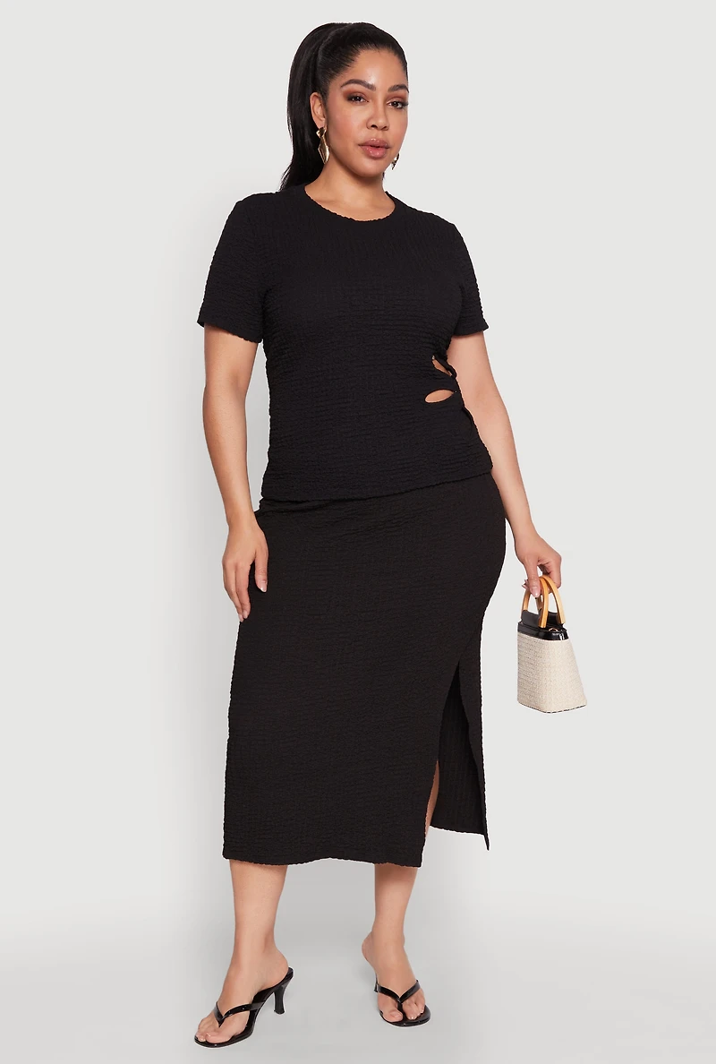 Plus Flower Cut Out Top