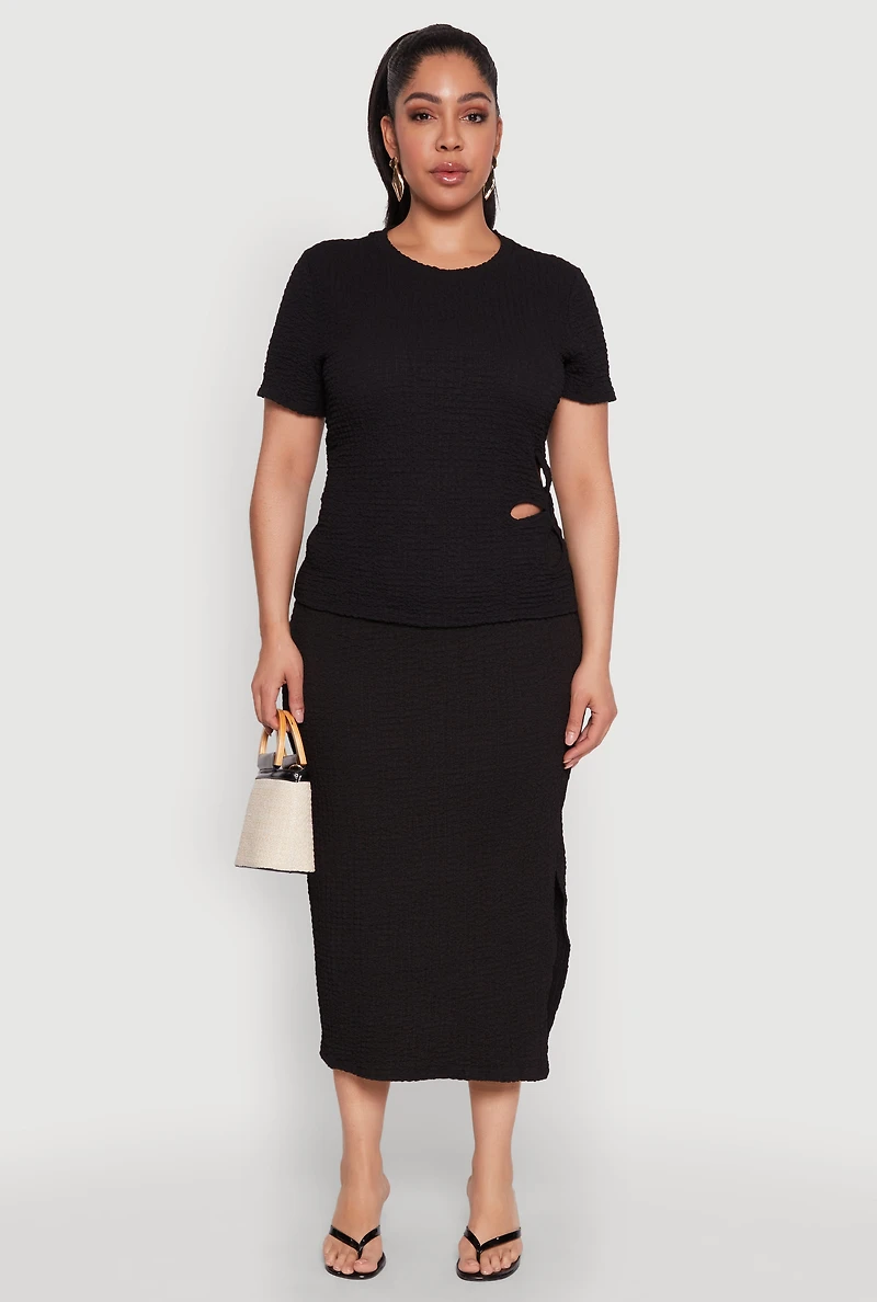 Plus Flower Cut Out Top