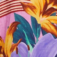 Plus High Waisted Floral Print Wide Leg Casual Pants