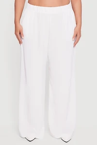 Plus Crepe Knit Wide Leg Pants