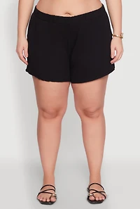 Womens Plus Gauze Knit Shorts,