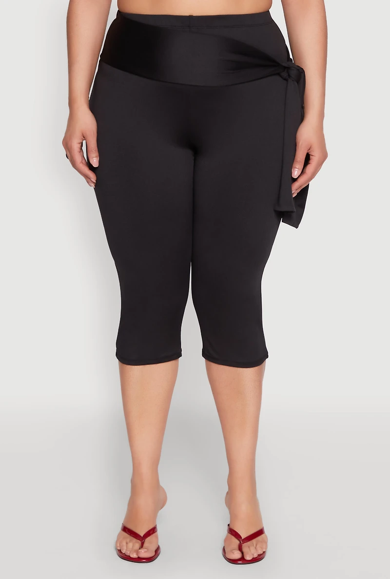 Plus Side Tie Capri Pants