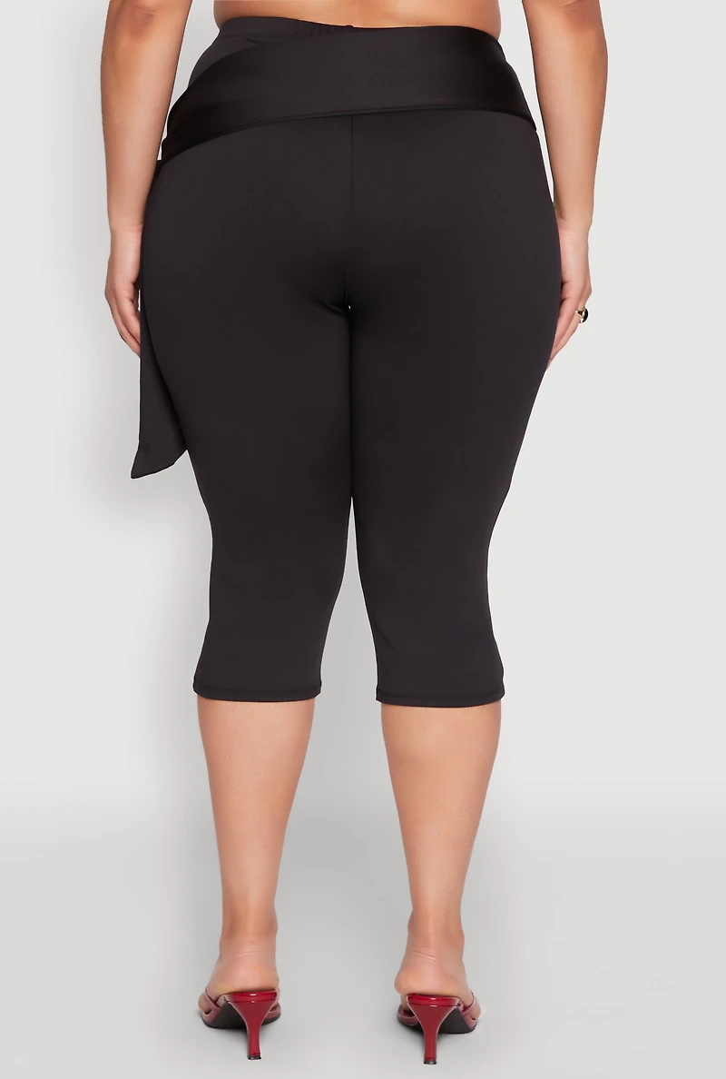 Plus Side Tie Capri Pants