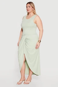 Plus Double Layered Soft Knit Crop Tank Top