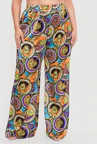 Plus Satin High Waisted Wide Leg Pants