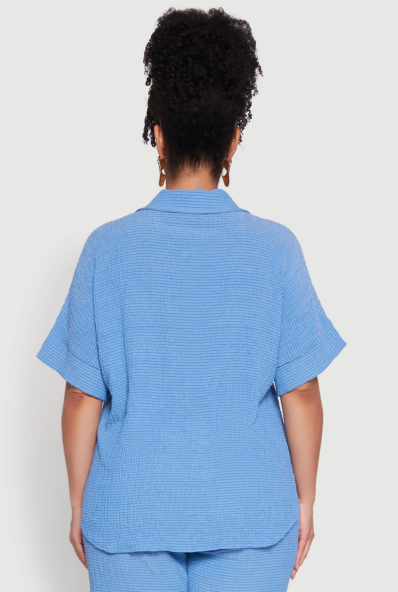 Plus Textured Knit Shirt