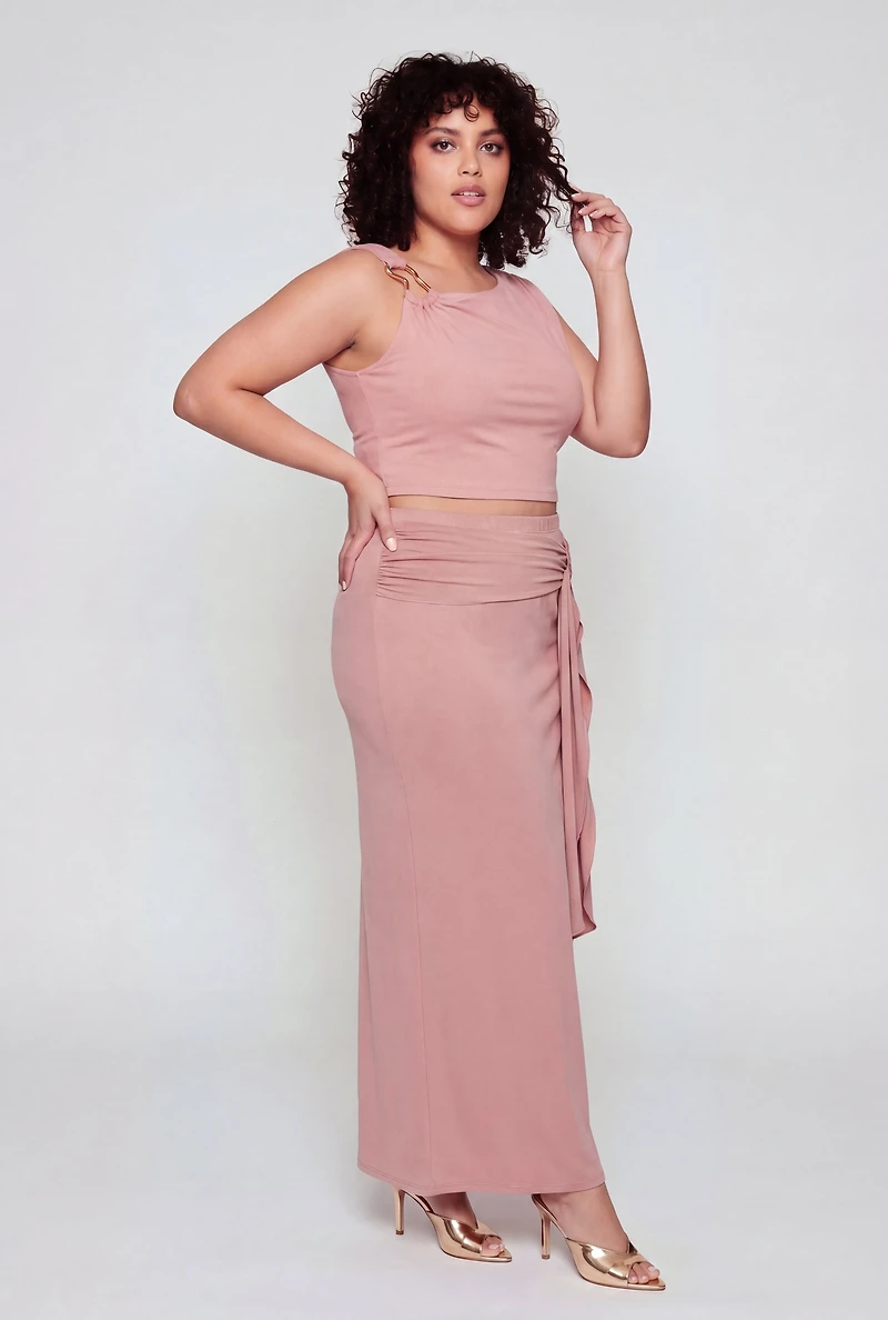 Plus Metallic Detail Asymmetrical Top