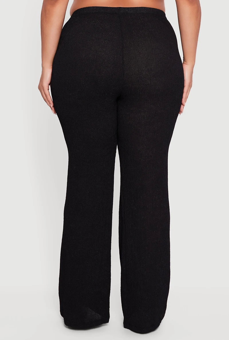 Plus Textured Knit Pull On Pants